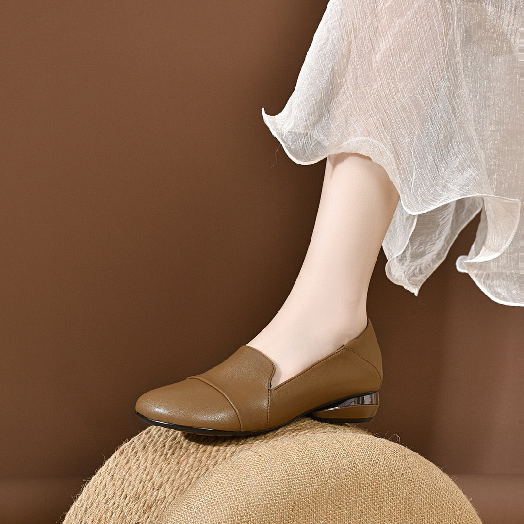 Women's shoes 2026 autumn low  - огляд і ціна Leather Work Heels